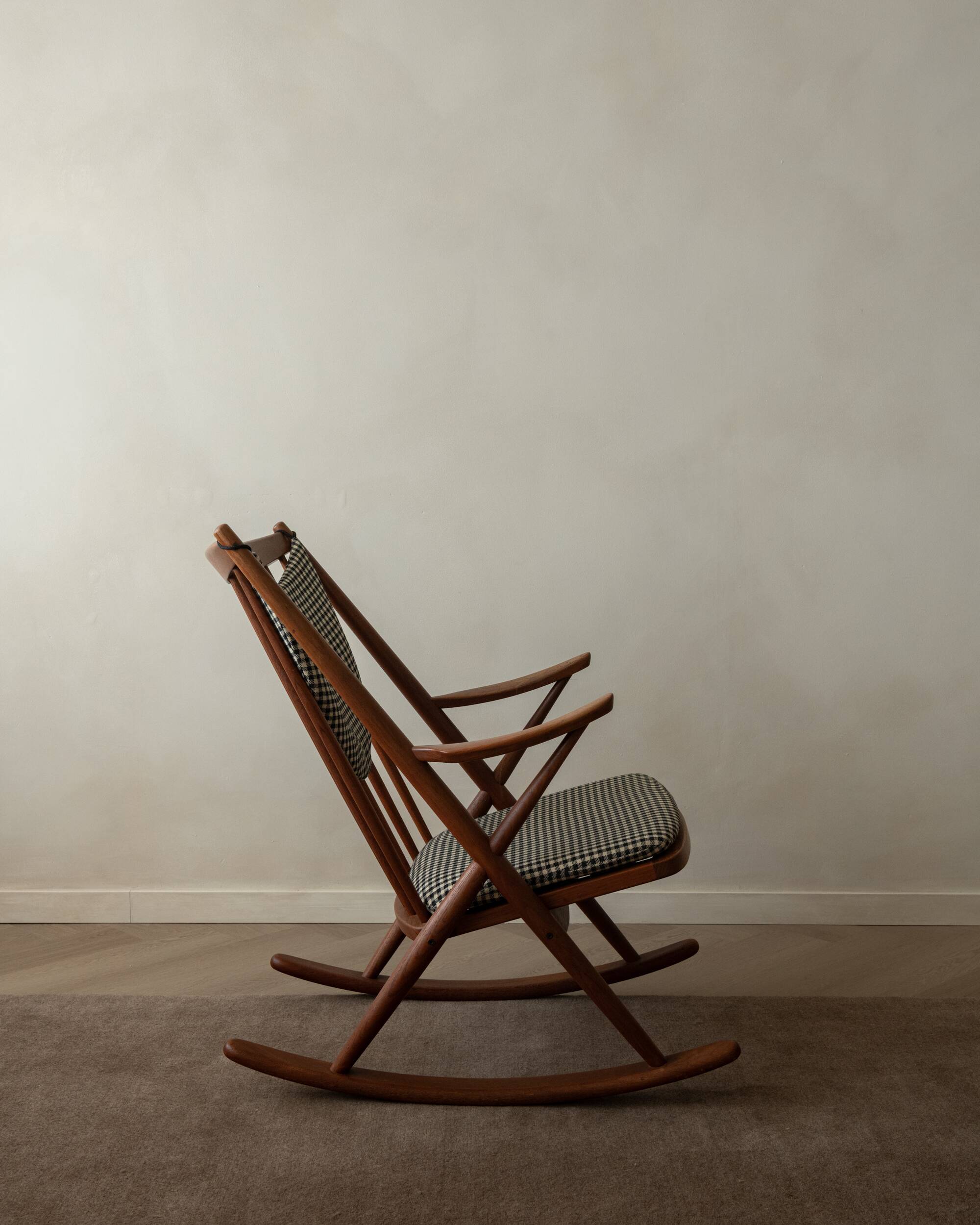 Vintage Danish Teak Rocking Chair Model 182 Frank Reenskaug Bramin, 1950s