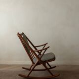 Vintage Danish Teak Rocking Chair Model 182 Frank Reenskaug Bramin, 1950s