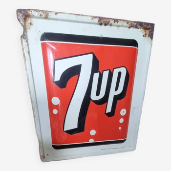 Old American enameled plaque, 7 up