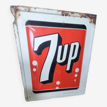 Plaque emaillee ancienne américaine, 7 up