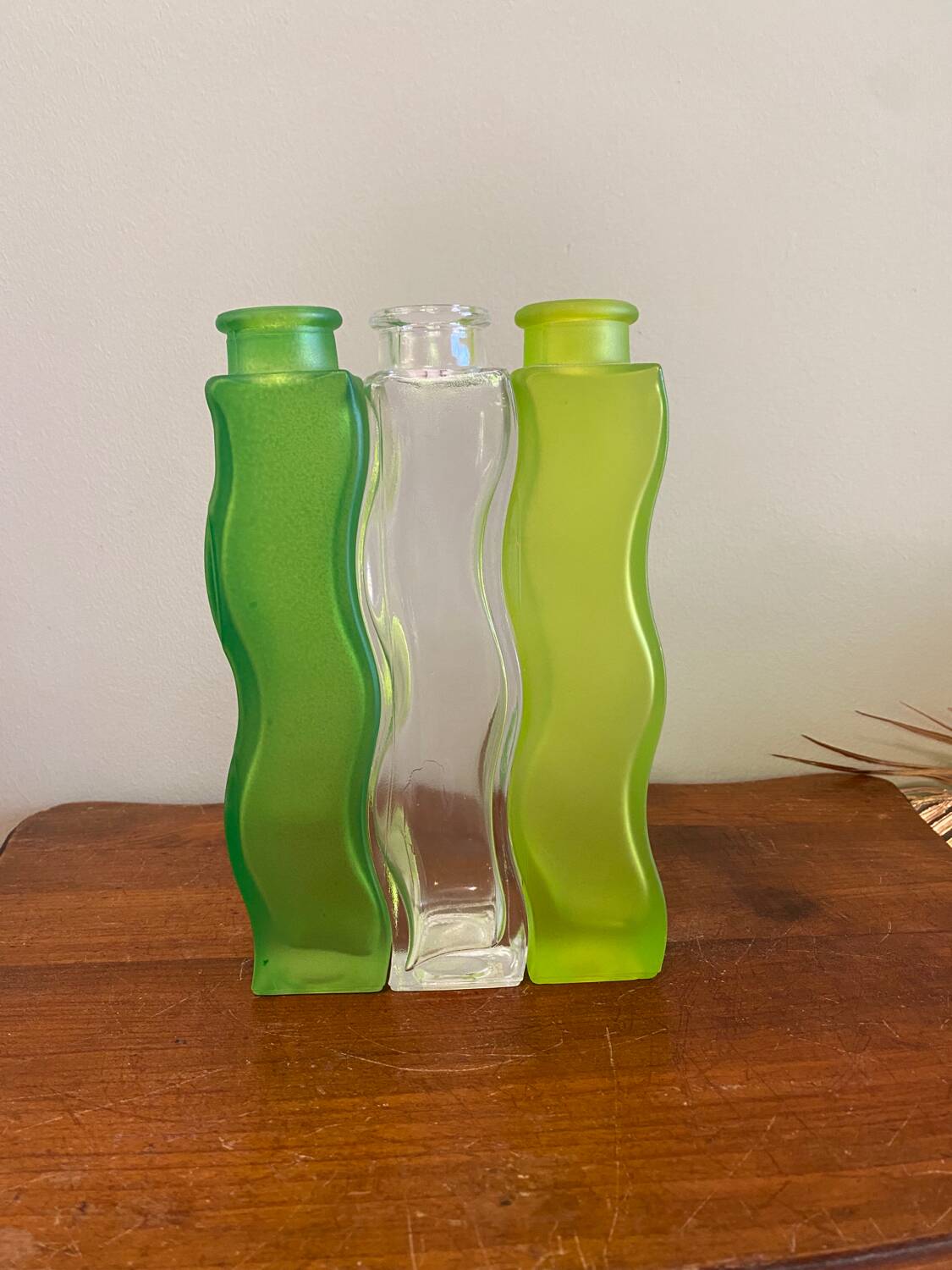 Trio de soliflores vague vert