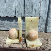 Pair of vintage bookends in alabaster and marble 1950