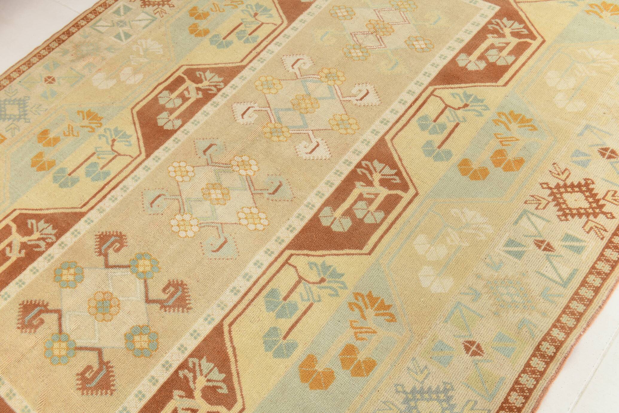 6x9 Terracotta & Cream Vintage Persian Rug, 199x290Cm