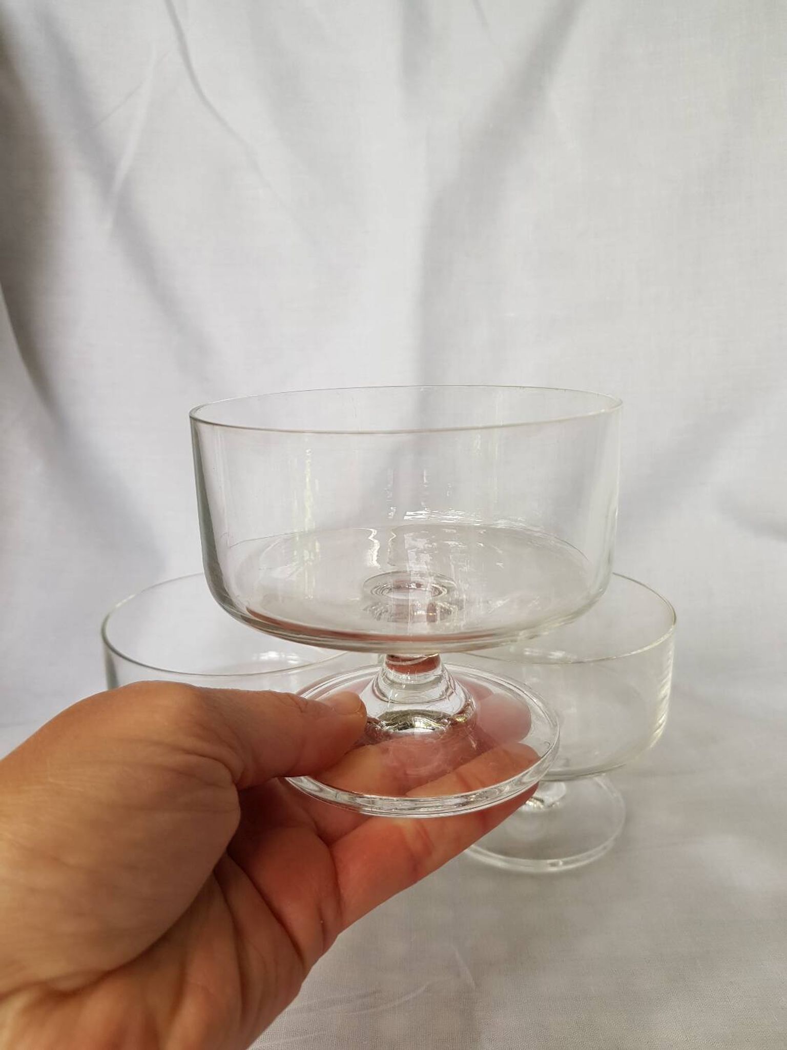 Ensemble de 3 tasses à dessert vintage en verre