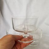 Ensemble de 3 tasses à dessert vintage en verre