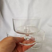 Ensemble de 3 tasses à dessert vintage en verre