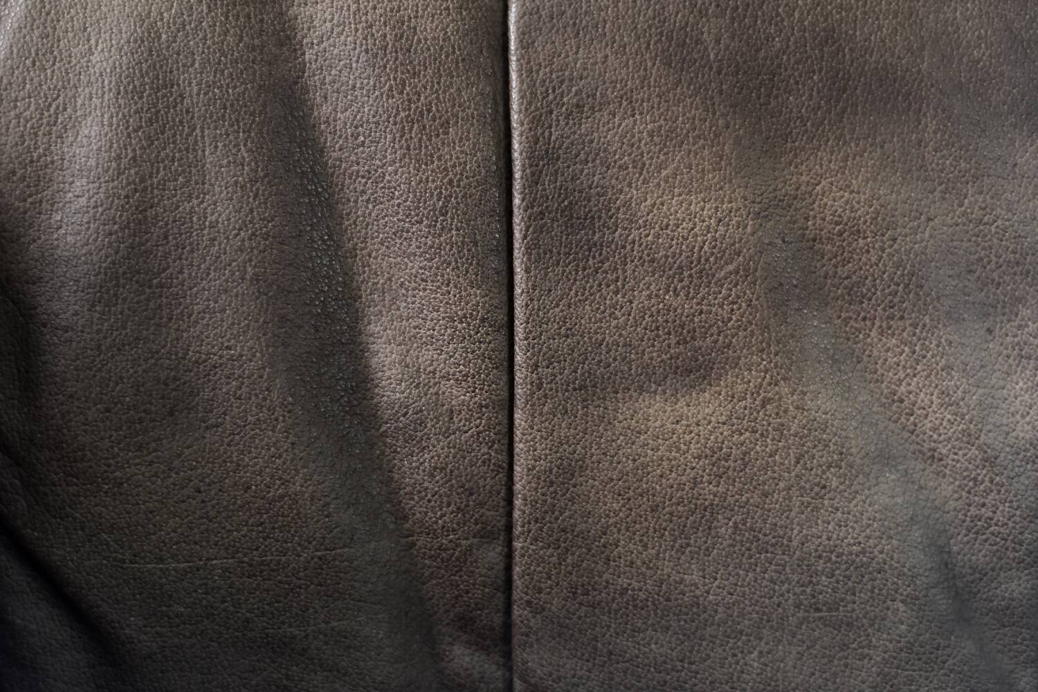 Vintage Mid-Century Modern German Brutalist 2-Seater Brown Leather Bed Sofa