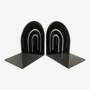 Pair of black metal arched bookends