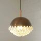 1/4 Vintage glass pendant light / brutalist copper bar lamps  MCM 1970s