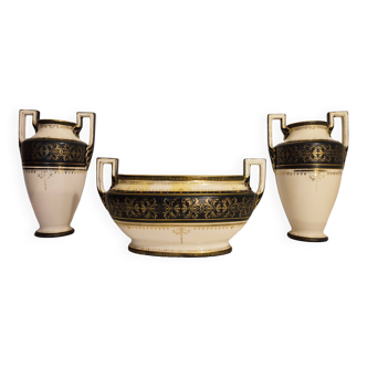 Royal Boch Keramis earthenware vases and planter 1880-1920