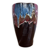 Large multicoloured lava vase