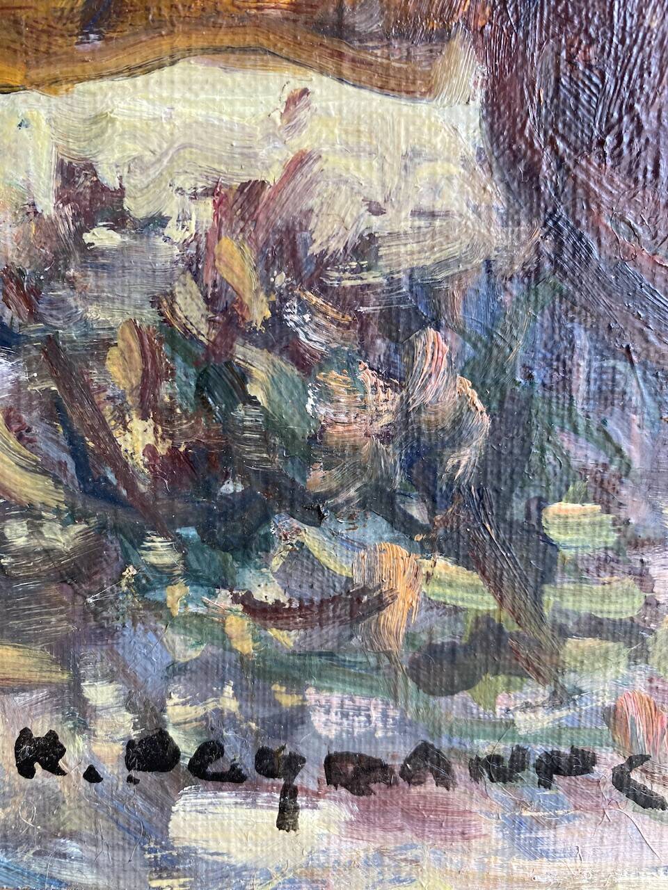 Still life with cup signed Peyranne, mid-20th century