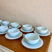 Art Deco coffee service in blue opaline