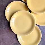 6 assiettes plates Villeroy & Boch en faïence émaillée jaune