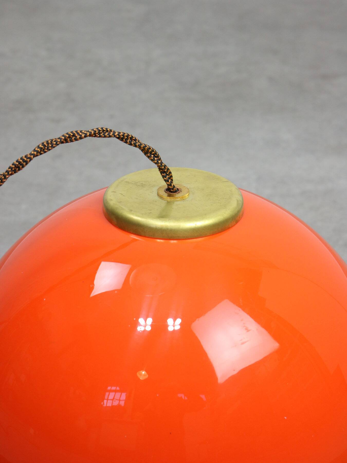 Italian Orange Space Age Saturn Lamp, 70s