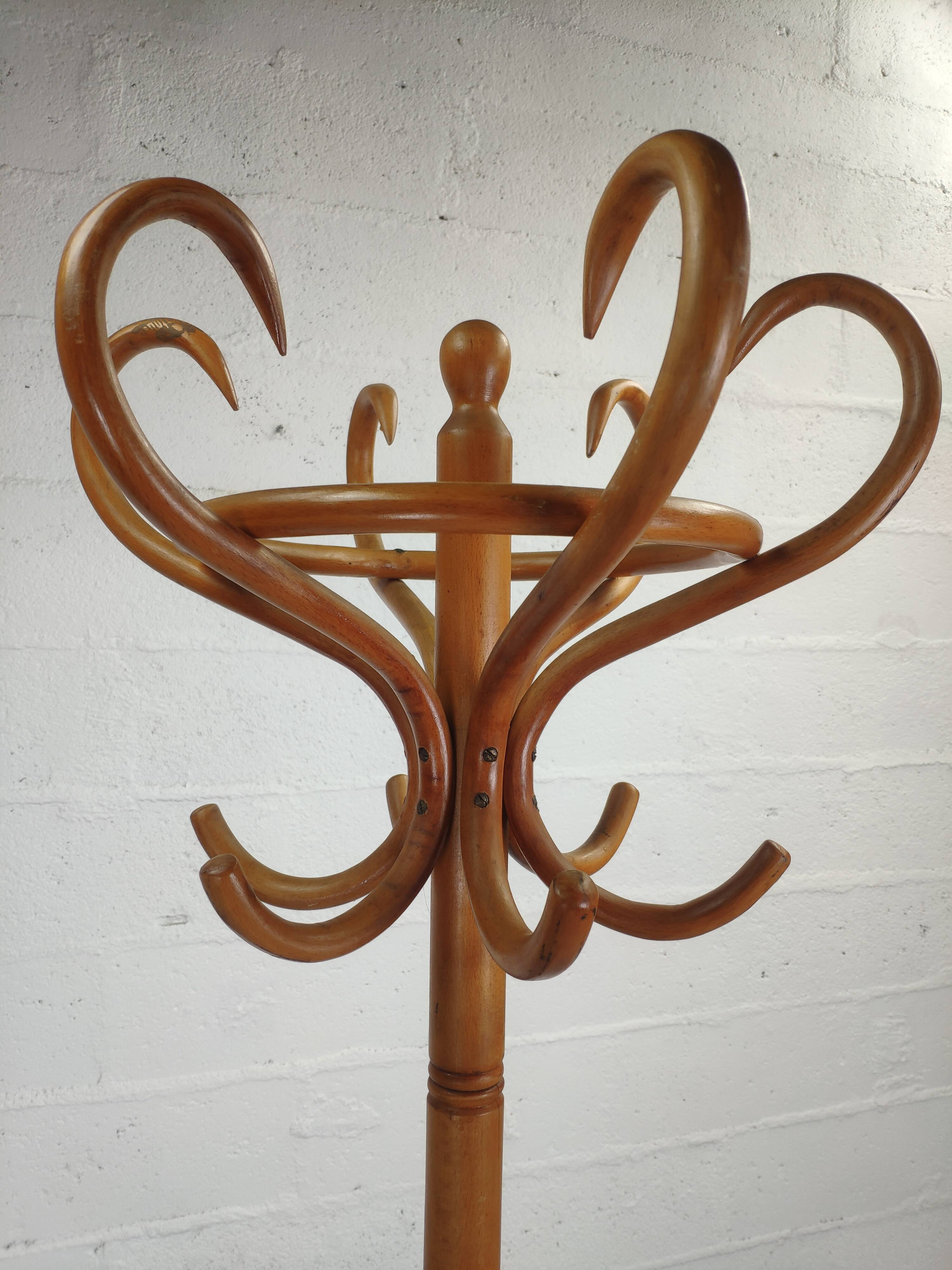 Vintage wooden parrot coat rack