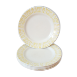 Cinq assiettes à dessert années 50