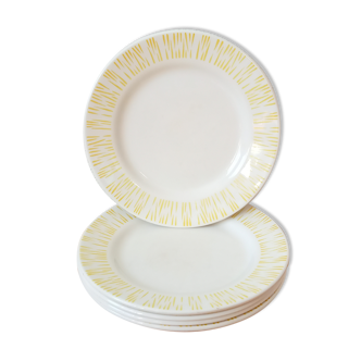 Five 50s dessert plates