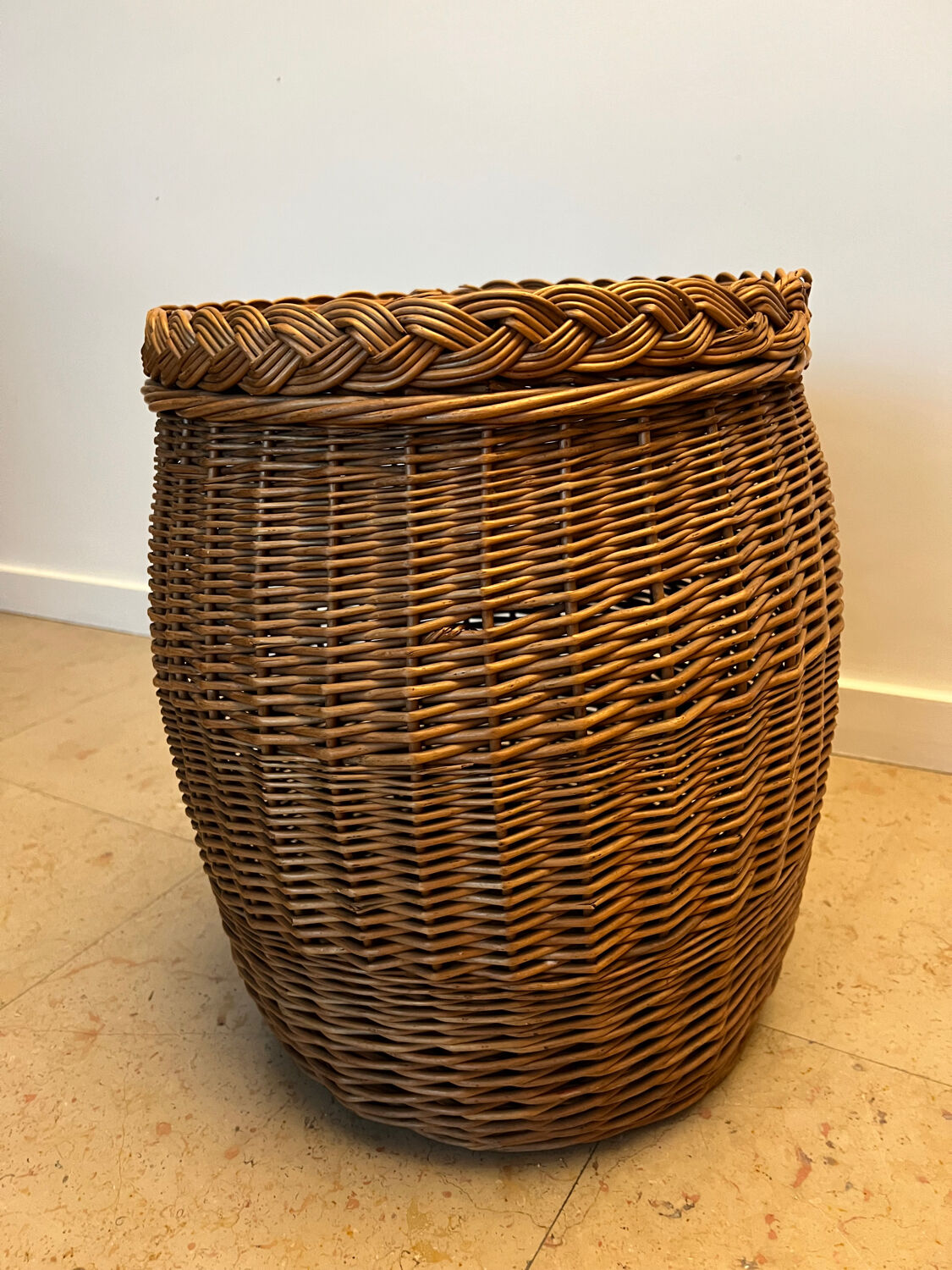 Basket stool wicker box