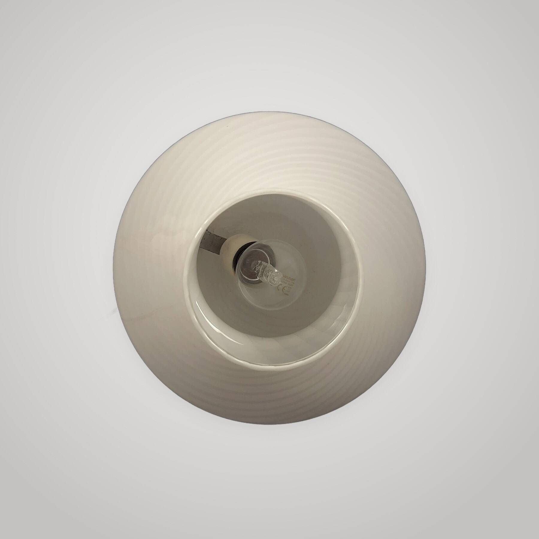 Mushroom Table Lamp Murano Glass White Spiral Modern Design 1970