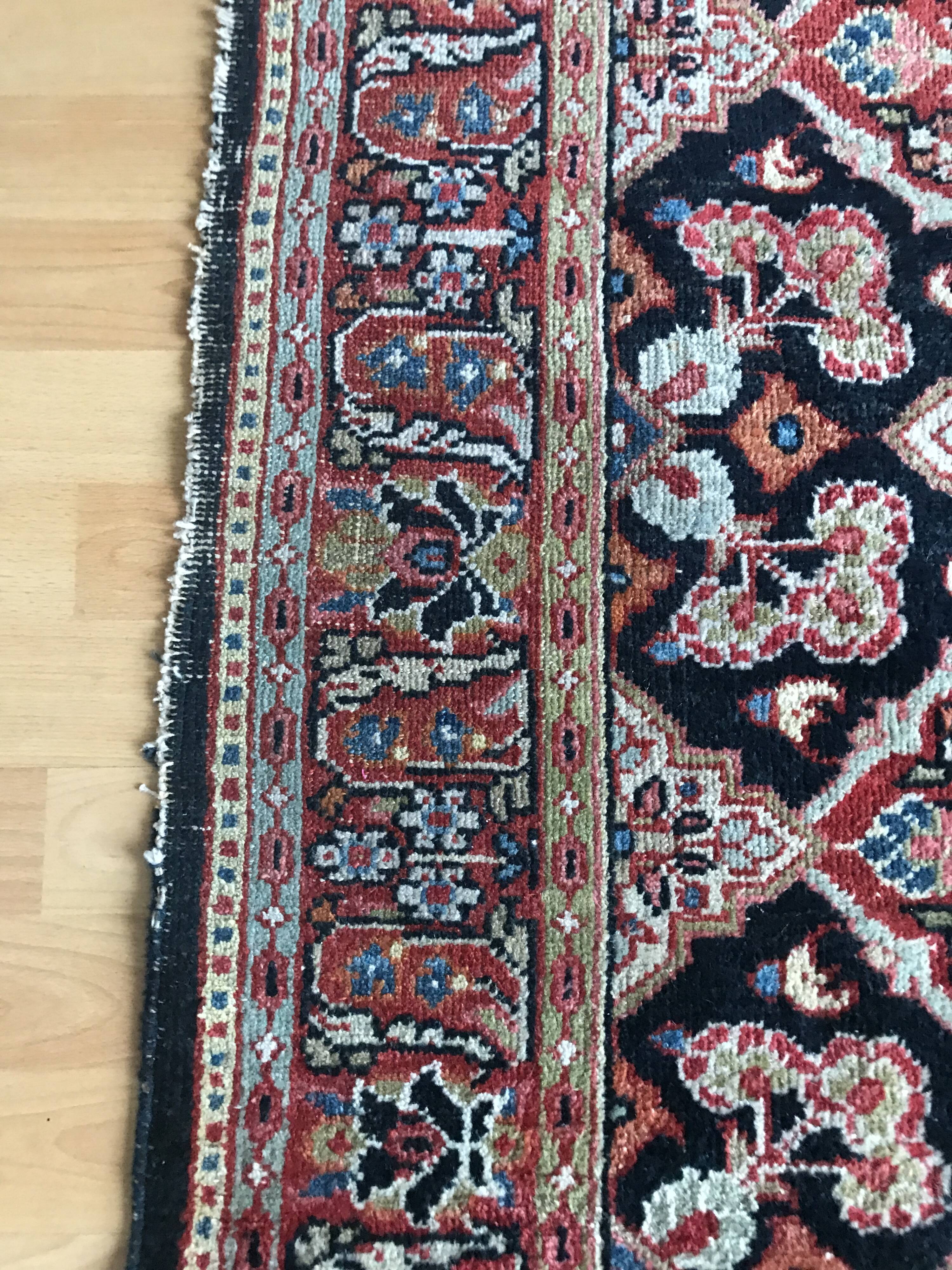 Oriental carpet navy blue and red 200x130cm
