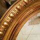 Old oval mirror gilded wood with gold leaf Napoleon III 60x51cm