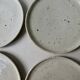 6 dessert plates or starter, sandstone, signed jm Malicorne, 70s