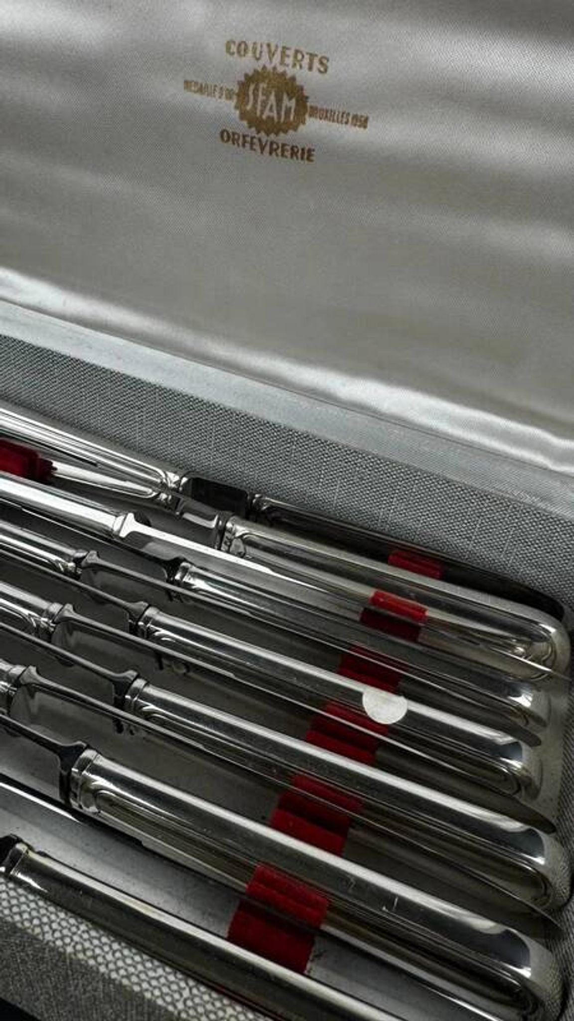 Set of 24 silver-plated knives SFAM, filet model.