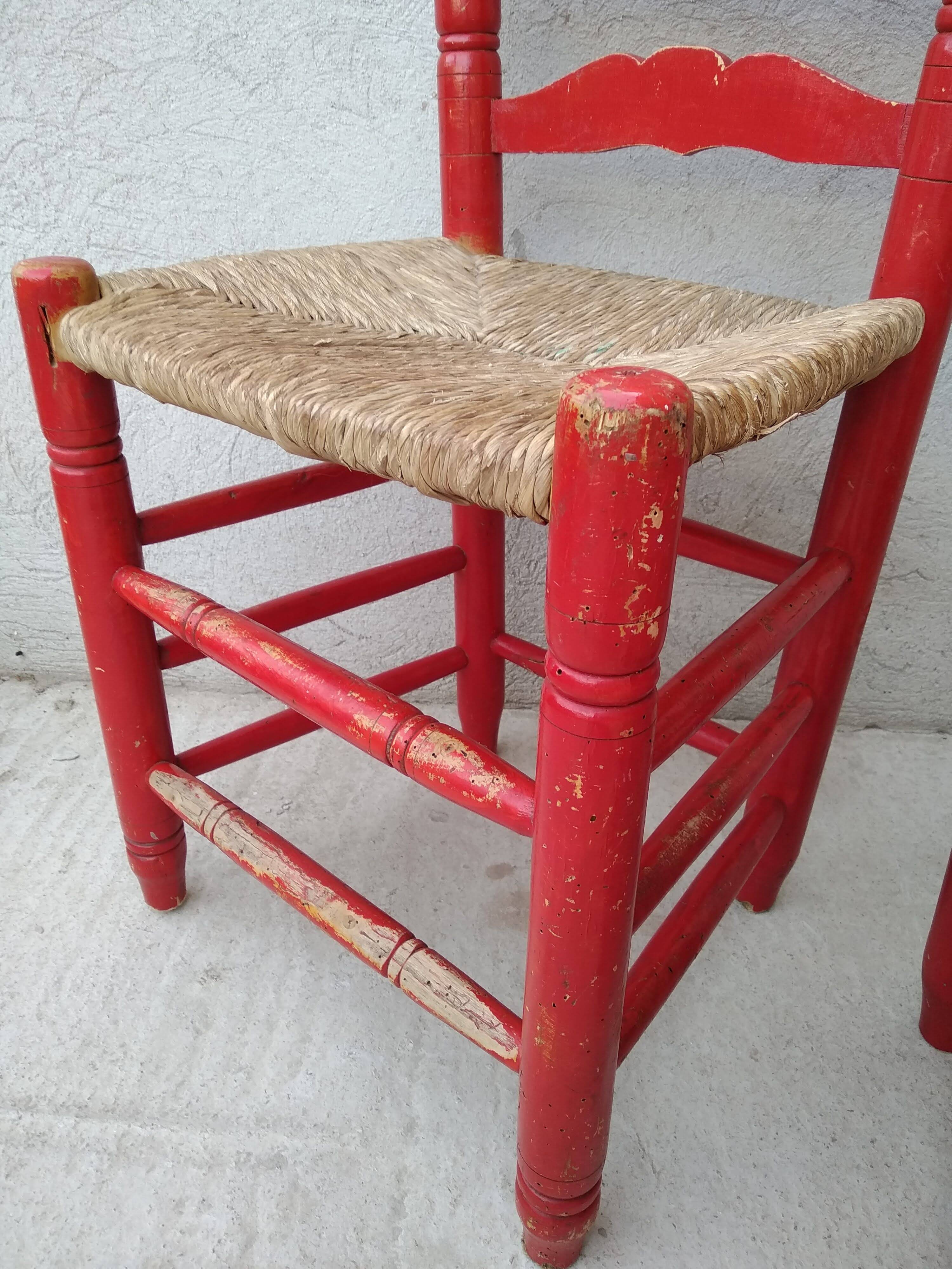 6 chaises paillées Vintage