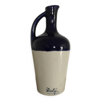 Pitcher, carafe in enamelled stoneware signed dolfi 3/4