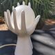 White ceramic hand lamp opaline ball 70s
