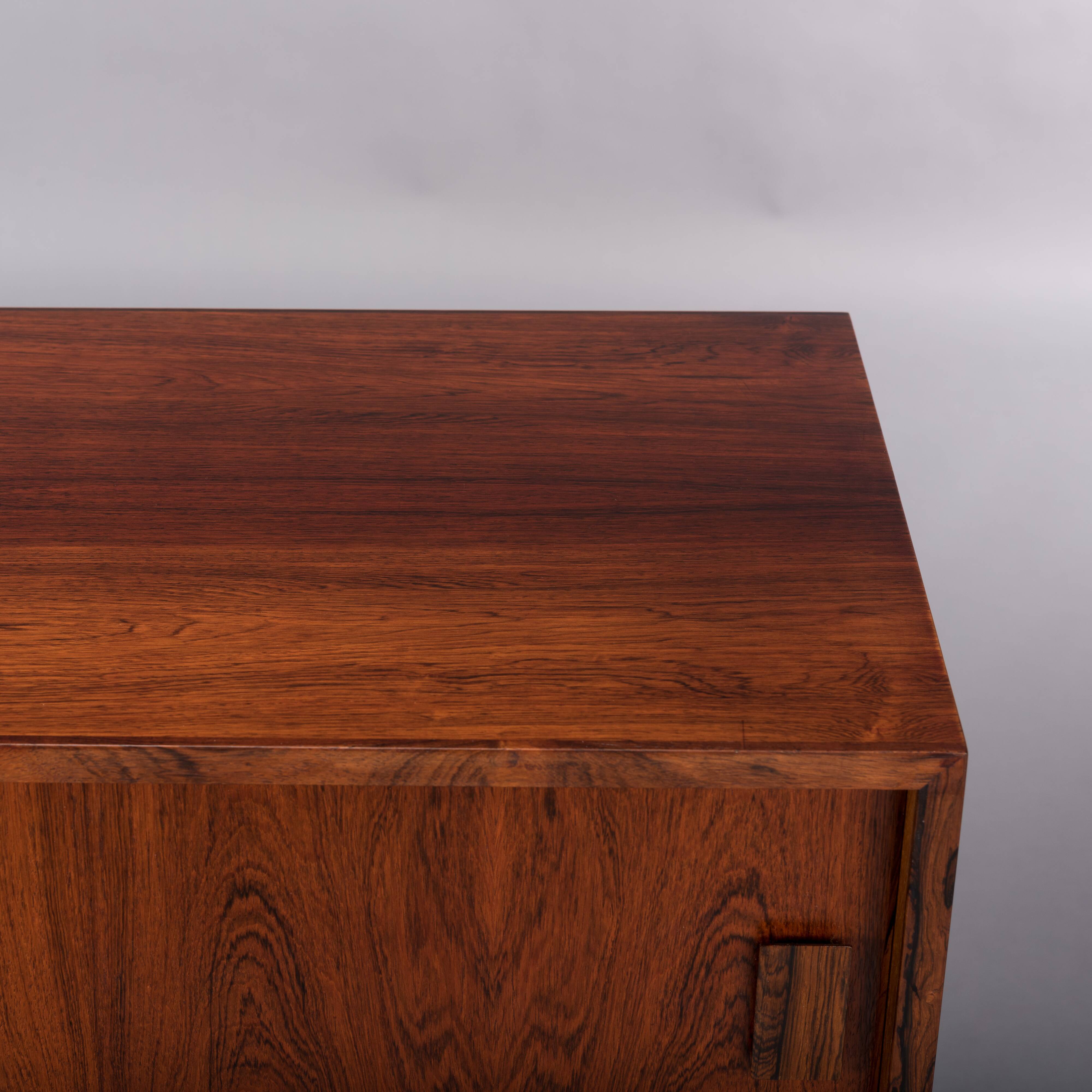 Mid-century rosewood sideboard with sliding doors from DR Mobler, 1960s