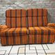 Pair of vintage 1970s modular armchairs – striped orange fabric