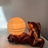 Ceramic and opaline fish lamp