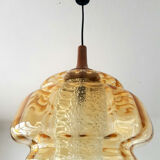 Vintage suspension in glass and teak