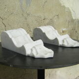 Pair of Carrara marble supports