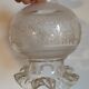 Globe de lampe suspension en verre vintage fleurs