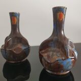 Paire de vases en grés émaillé