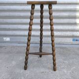 Turned wooden tripod stool