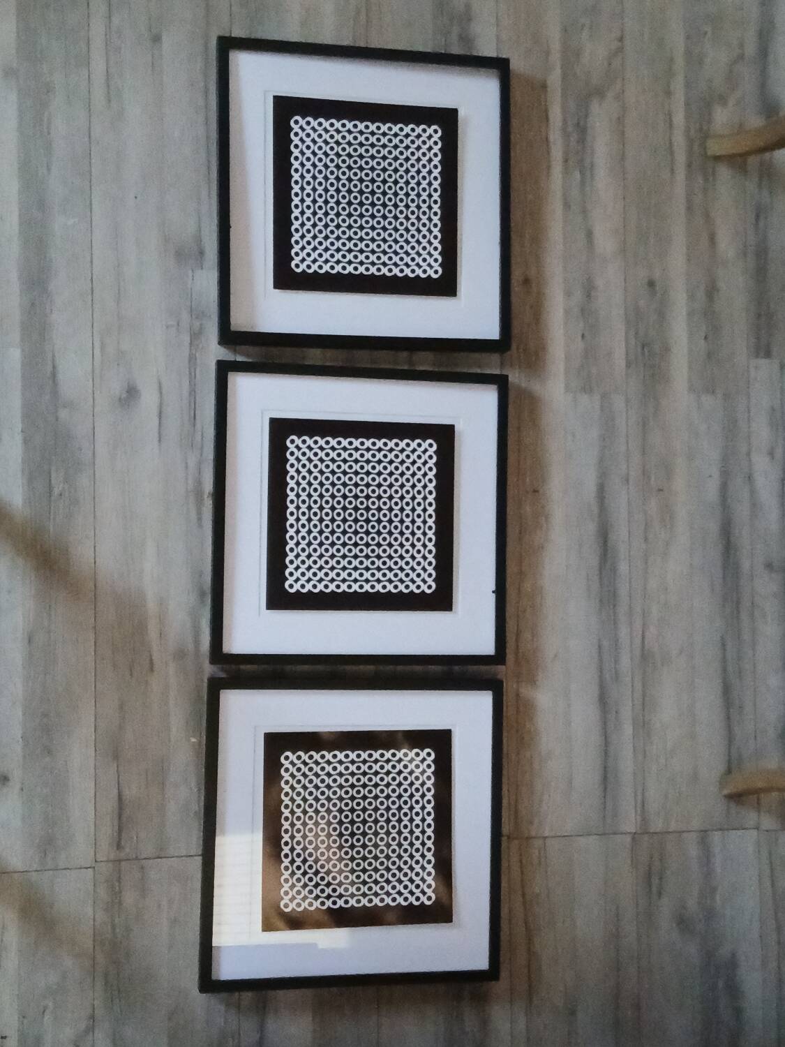 Vintage Optical Art Triptych - Victor Vasarely - Frames 40x40cm