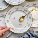 6 small vintage floral porcelain plates - Salins