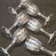 6 old glasses with engraved baccarat crystal wine stems