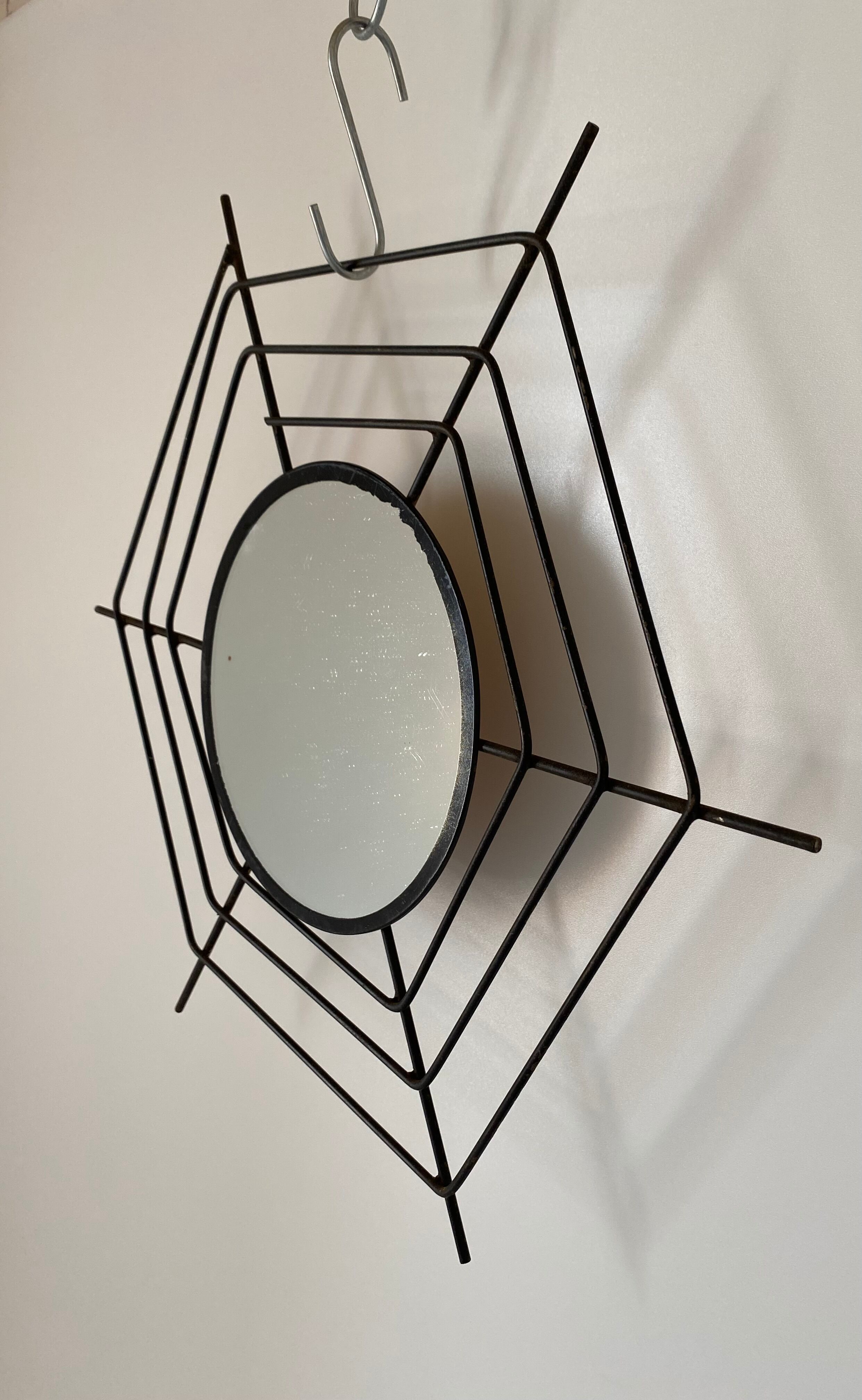 1960s vintage spiderweb wall mirror, 64 cm