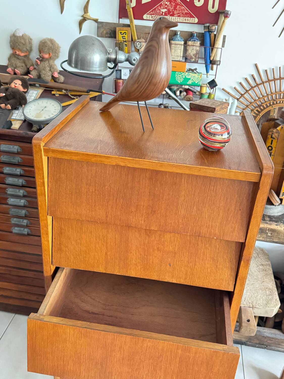 Ancien chiffonnier vintage 6 tiroirs