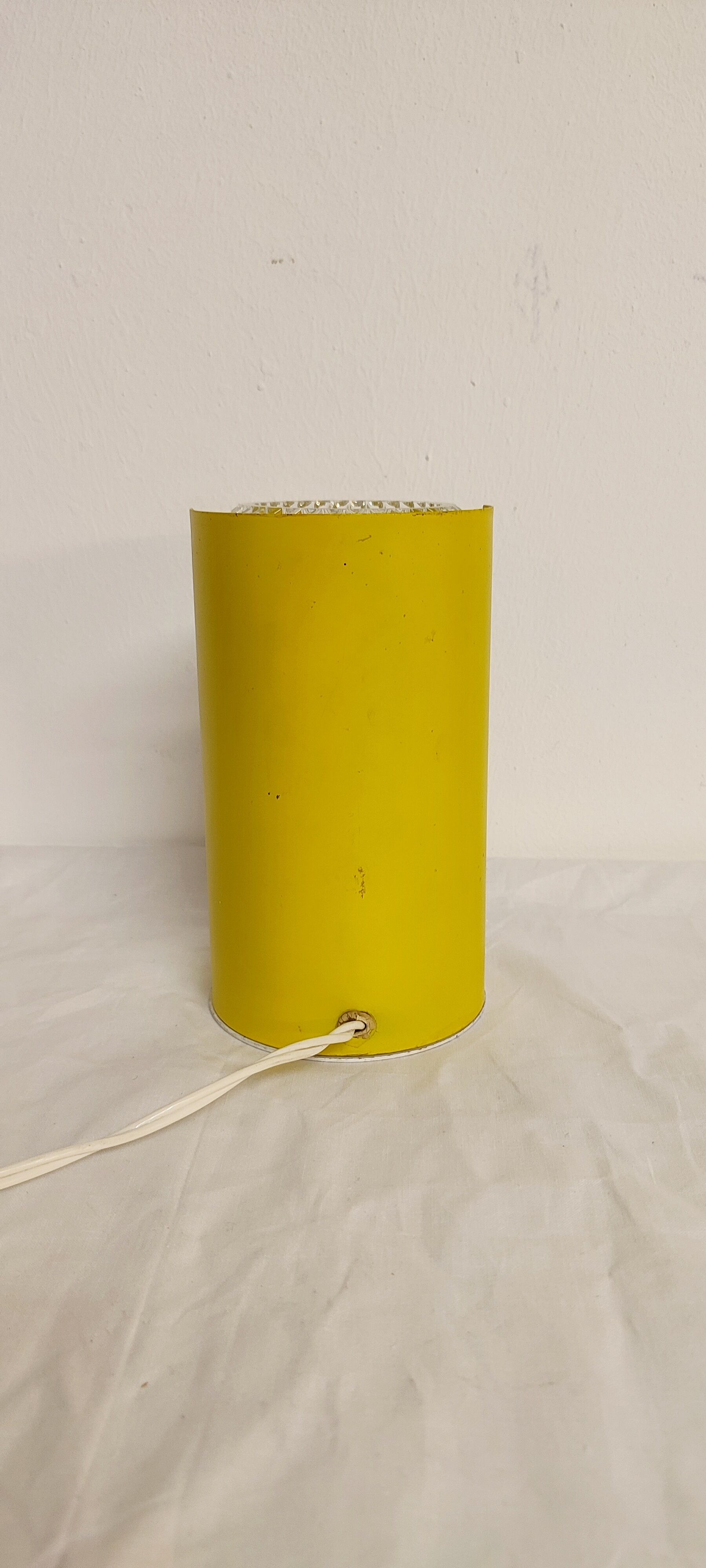 Metal and glass table lamp. Spain, 1970s.
