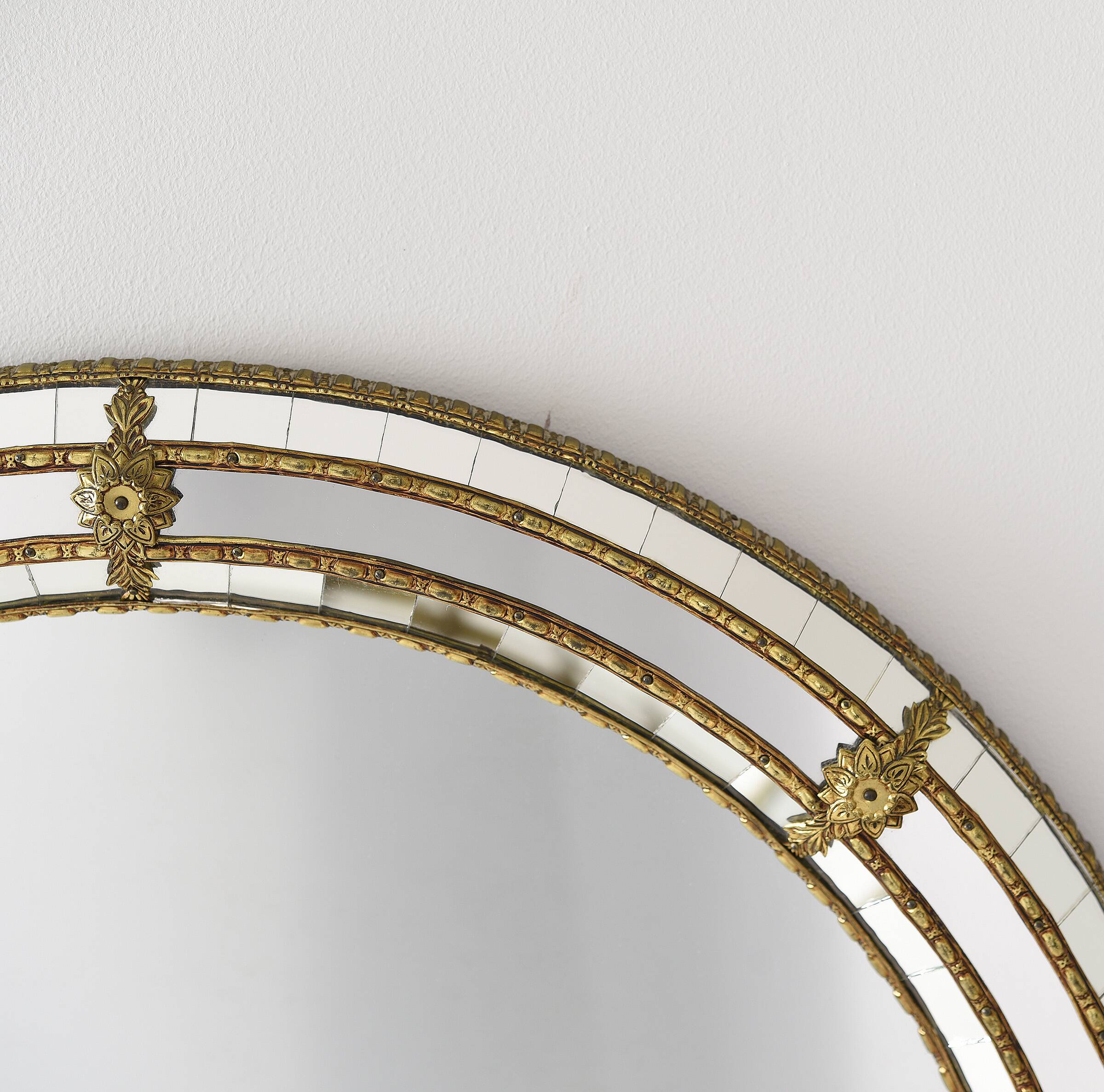 Large Authentic Vintage Venetian Mirror – Hollywood Regency Style