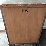 Vintage Wooden Nightstand with Marble Top