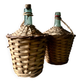 Lot of 2 old green canisters
