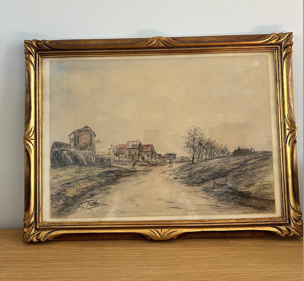 Charcoal drawing by Edouard Febvre