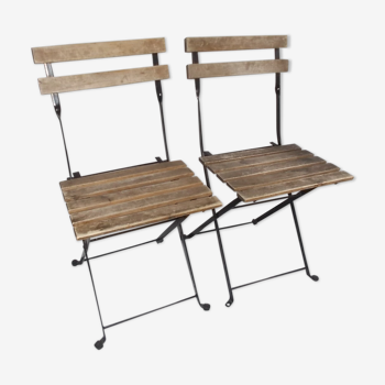 Old pair of folding garden chairs